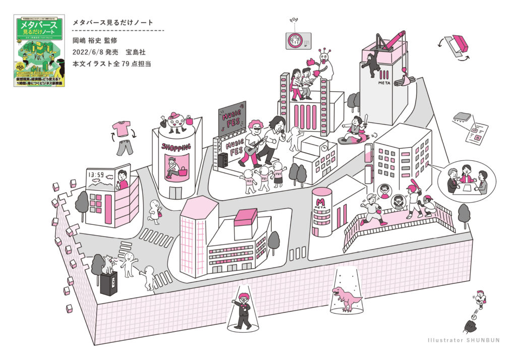 【お仕事】宝島社『メタバース見るだけノート』本文イラスト
