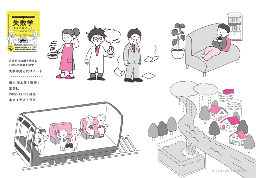 【お仕事】失敗学見るだけノート （宝島社）本文イラスト