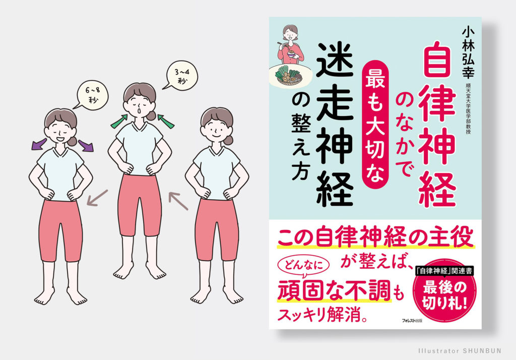 【お仕事】 自律神経のなかで最も大切な 迷走神経の整え方  （フォレスト出版）表紙、本文イラスト